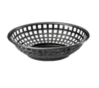 image of TableCraft Products 1075BK - 8" Black PP Round Serving Basket, Heat‑Resistant, Made in USA
