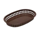image of TableCraft Products 1076BR - Brown Oval Basket, 10½" x 7¼", PP, Heat‑Resistant, Dishwasher Safe