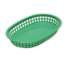 image of TableCraft Products 1076G - Oval Platter Basket, 10.5" x 7.25" x 1.5", Green Microwave Safe