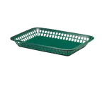 image of TableCraft 1079FG Basket – 11-3/4" x 8-1/2" x 1-1/2", Green, Polypropylene, 150°F, Dishwasher Safe