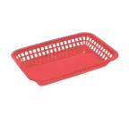 image of TableCraft 1079R Food Basket – 11-3/4" x 8-1/2" x 1-1/2", Red Polypropylene, 150°F, Dishwasher Safe