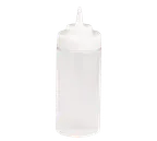 image of TableCraft Products 10853C - 8oz Wide-Mouth Squeeze Bottle, Polyethylene, NSF, White Cap
