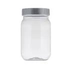 image of TableCraft Products 10859 - 16 oz Clear Plastic Mason Jar with Lid, Reusable Barware, 1 Pint