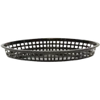 image of TableCraft 1086BK Texas Platter Basket – 12-3/4" x 9-1/2" x 1-1/2", Polypropylene, Heat‑Resistant