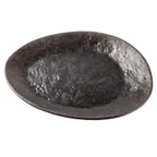 image of TableCraft 10891 - Lunara Stone Pattern Melamine Plate, 10-5/8" x 9-1/8" x 1-1/8", Black, Free Form