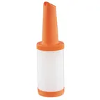 image of TableCraft Products 10909 Pourmaster Complete Unit, 1-Qt Orange Polyethylene Bartender Pourer