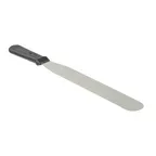 image of TableCraft 10940 - 12" Icing Spatula, Stainless Steel Blade, Black Plastic Handle, Dishwasher Safe