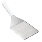 image of TableCraft 10945 Stainless Steel Turner, 13" x 5" x 4-1/2", White Plastic Handle, Dishwasher Safe