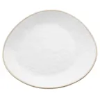 image of TableCraft Products 10968 Europa Plate, 13" x 11" x 1", Melamine, Stone, Beige Rim, Dishwasher Safe