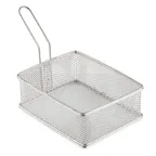image of TableCraft Products 10972 - 9" x 7" x 3" Stainless Steel Basket, Rectangular, 500°F, Dishwasher Safe