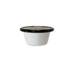 image of TableCraft Products 11042 Enamelware Ramekin, 2 oz Round Enamel Over Steel, Black/White Metal