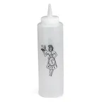 image of TableCraft Products 1112C - Clear 12 oz Squeeze Bottle, 38mm Single Tip, Dishwasher Safe, Top, Cap