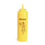 image of TableCraft Products 1112M - Yellow Squeeze Bottle, 12 oz, 38mm Opening, Single Tip, Dishwasher Safe