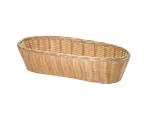 image of TableCraft Products 1113W - Oblong Hand‑Woven Serving Basket, 13" x 5" x 3", Natural Polypropylene