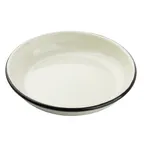 image of TableCraft Products 11154 Enamelware Plate, 10" 36 Oz, Round Coupe, Enamel Over Steel, Black/White