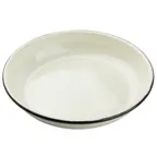 image of TableCraft Products 11155 Pasta Plate, 24 oz, 9" dia x 1-1/2", Round, Coated Steel, Black/White