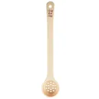 image of TableCraft 11169 Portion Control Spoon, 1.5 oz, 11.9"x2.3"x1", Perf PC, Beige, Maroon Marks NSF