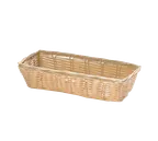 image of TableCraft Products 1116W - Rectangular Serving Basket, 9" x 3‑1/2" x 2", Natural Polypropylene