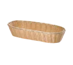 image of TableCraft Products 1118W - Oblong Handwoven Basket, 15" x 6" x 3", Natural Polypropylene