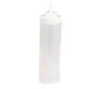 image of TableCraft Products 11253C-1 WideMouth Squeeze Bottle, 12 oz Clear Polyethylene, 53 mm Opening, NSF, USA