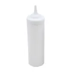 image of TableCraft Products 11253CHD - 12oz Wide Mouth Squeeze Bottle, Clear Plastic, Heat Safe, Single Tip