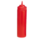 image of TableCraft Products 11253K 12 oz Red Squeeze Bottle, 53mm Opening, Dishwasher Safe, NSF, Made in USA