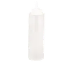 image of TableCraft Products 112C-1 - 12 oz Clear Squeeze Bottle 38mm Opening Cone Tip Soft Polyethylene USA