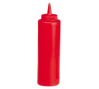 image of TableCraft 112K Red Squeeze Bottle – 12 oz, 38mm Cone Tip, Dishwasher Safe, Polyethylene PerfectFlex