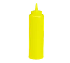 image of TableCraft 112M-1 Squeeze Bottle – 12 oz Yellow, 38mm Cone Tip, Dishwasher Safe, Soft Polyethylene