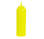 image of TableCraft Products 112M - 12 oz Yellow Squeeze Bottle, Cone Tip, Soft Polyethylene, Dishwasher Safe