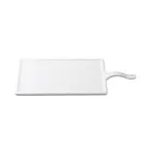 image of TableCraft 11497 White Melamine Serving Paddle, 13" x 8.75" Rectangular Tray, 212°F Temp. Safe