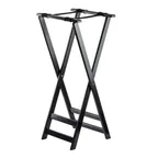 image of TableCraft Products 11520 Tray Stand - 18" x 17" x 38" Rubberwood, Black, Wood Construction