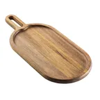 image of TableCraft 11572 Acacia Tray, 17" x 7.25" x .75", Oval Wood, Natural