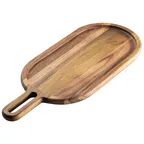 image of TableCraft Products 11573 Acacia Collection Serving Board, 20" x 8.5" x .75" Oval Natural Wood Tray