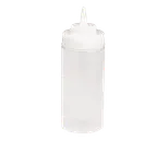 image of TableCraft 11663C WideMouth Squeeze Bottle, 16oz Clear Polyethylene, 63mm Opening, Single Cone Tip