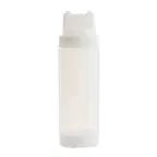 image of TableCraft Products 11663C2F Squeeze Bottle, 16 oz Clear LDPE, 63" Opening, Double Tip, Wide Mouth