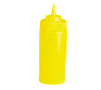 image of TableCraft Products 11663M - WideMouth 16 oz Yellow Squeeze Bottle, Polyethylene, 63mm Opening