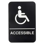 image of TableCraft 11675 Accessible Wheelchair Sign, 6" x 9", Polystyrene, Black & White, Dishwasher Safe