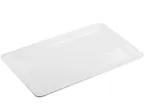 image of TableCraft 11774 - Ridge Collection White Melamine Rectangular Platter, 21" x 13" x 1"