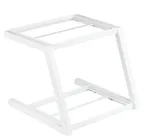 image of TableCraft 11795 - 2-Tier White Powder-Coated Steel Display Stand, 15.25"W x 15.25"D x 13"H