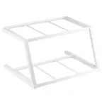 image of TableCraft 11796 Display Stand – 2‑Tier Trapezoid, 23.5"W x 17.75"D x 13"H, Coated White Steel