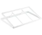 image of TableCraft 11798 Tiered Display Stand – 22"W x 13.5"D x 4.5"H, 1-2 Tier, Powder Coated Steel, White
