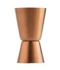 image of TableCraft 11822 Jigger – 0.5 oz / 1 oz, 1.5"W x 1.5"D x 2.625"H, 18/8 Stainless Steel, Bronze