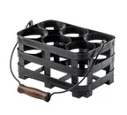 image of TableCraft 11847 Bar Caddy - 9.875"W x 7"D x 6.75"H, 6-Bottle, Galvanized Steel, Black