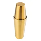 image of TableCraft Products 11867 2-Piece 18 oz Cocktail Shaker, 18/8 Stainless Steel, Gold PVD Finish