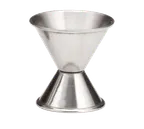 image of TableCraft Products 1203 Jigger – 3/4 & 1-1/4 oz, Rolled‑Edge Dish‑Safe 18/8 SS‑Stamped