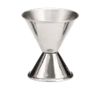 image of TableCraft Products 1205 Jigger – 1 oz & 1½ oz Combo, Rolled Edge, 18/8 Stainless Steel