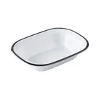 image of TableCraft Products 12083 - 18oz Melamine Serving Pan, 7.75" x 5.75" x 1.75", White