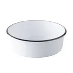 image of TableCraft 12163 Canteen Collection 1.75‑qt Round Melamine Bowl, 8.5”×8.5”×2.75”, White