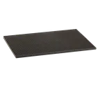 image of TableCraft Products 1218BK Bar Mat - 12" x 18" Black Rubber, Dishwasher Safe, Slip-Resistant